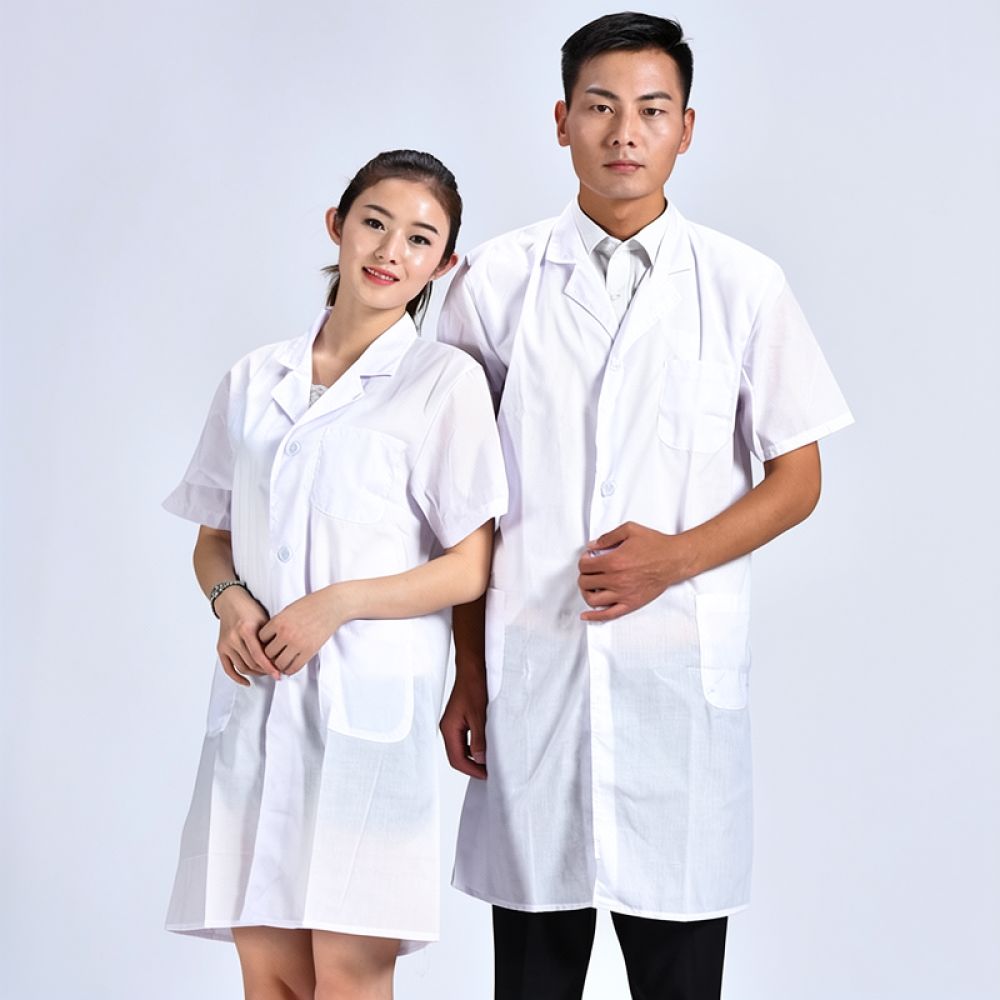 Medical Lab Worker - Protective Lab Coat White Long Sleeve